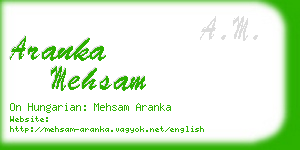 aranka mehsam business card